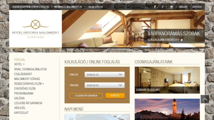 Hotel Historia Malomkert